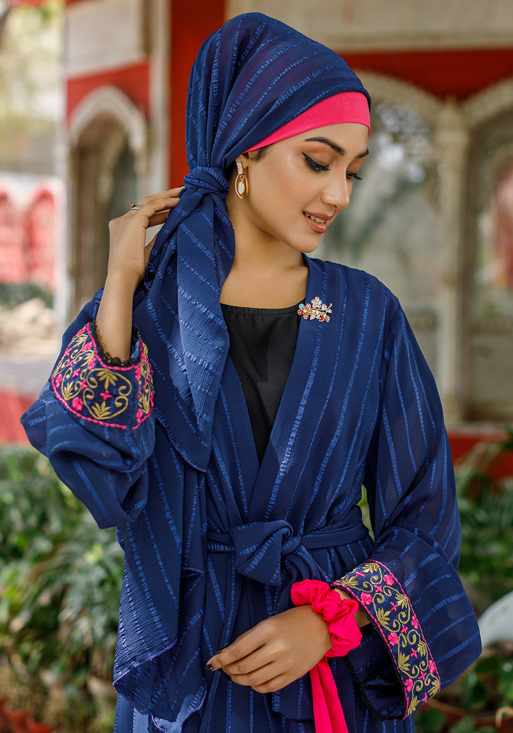Royal Blue Front Open Abaya