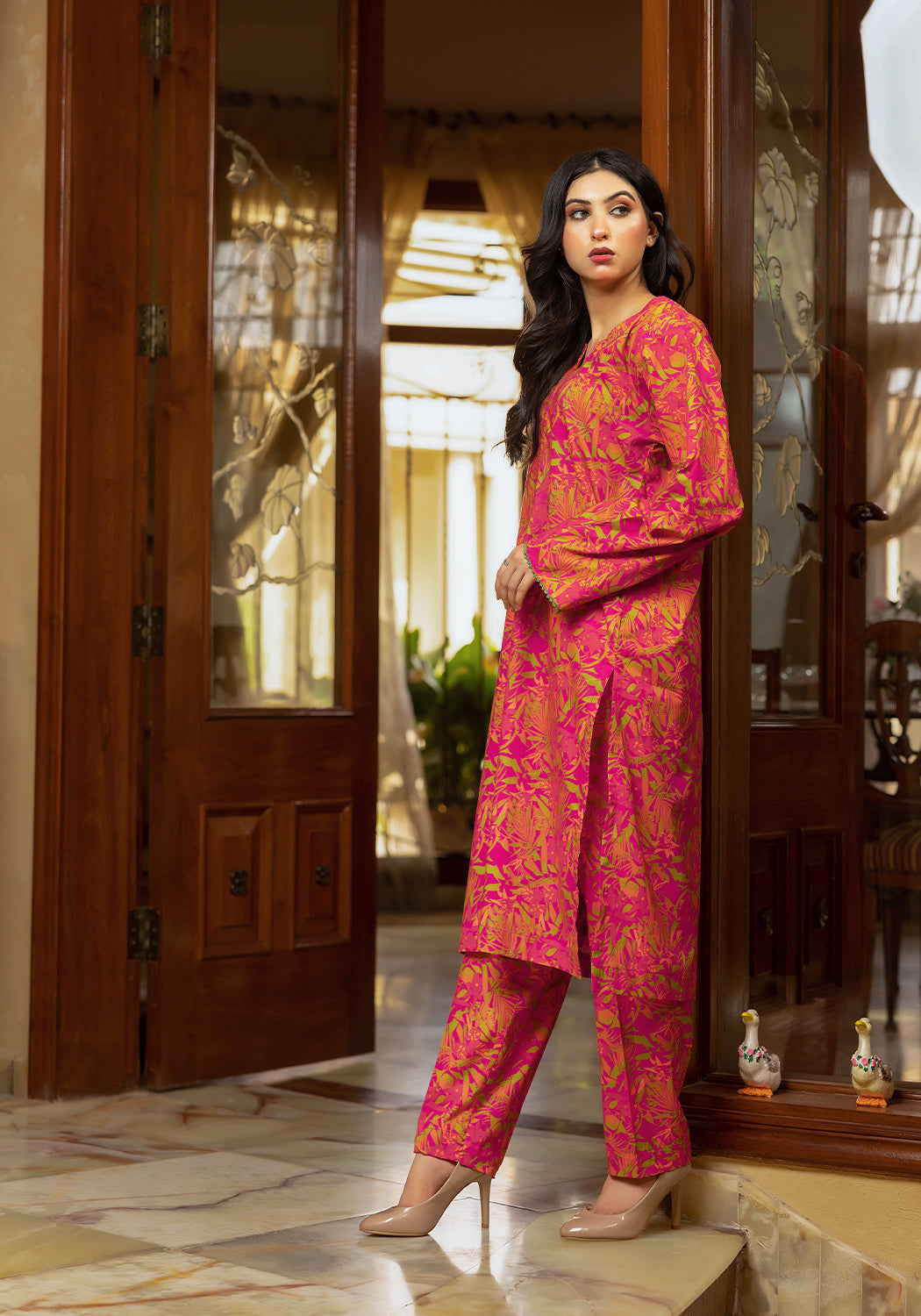 Tropical Sunset - 2 PC Stitched Lawn Suit