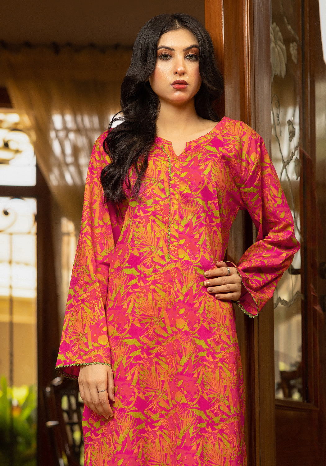 Tropical Sunset - 2 PC Stitched Lawn Suit