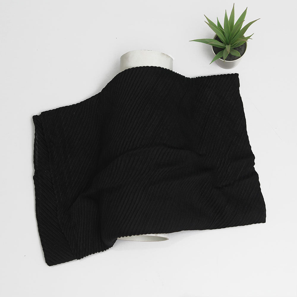 Crinkle Lawn Hijab - Black