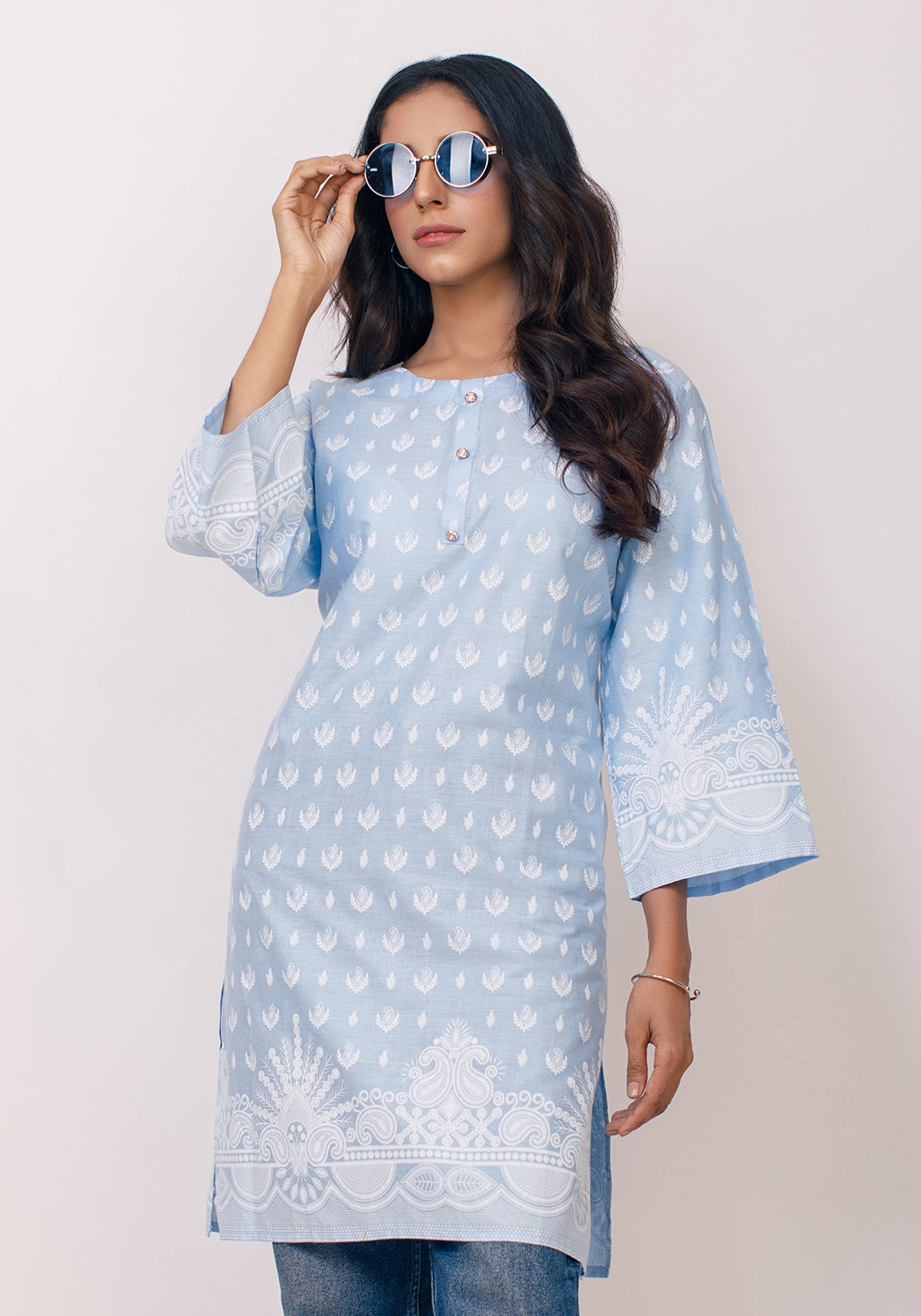 Arzoo Sky Blue Lawn Kurti