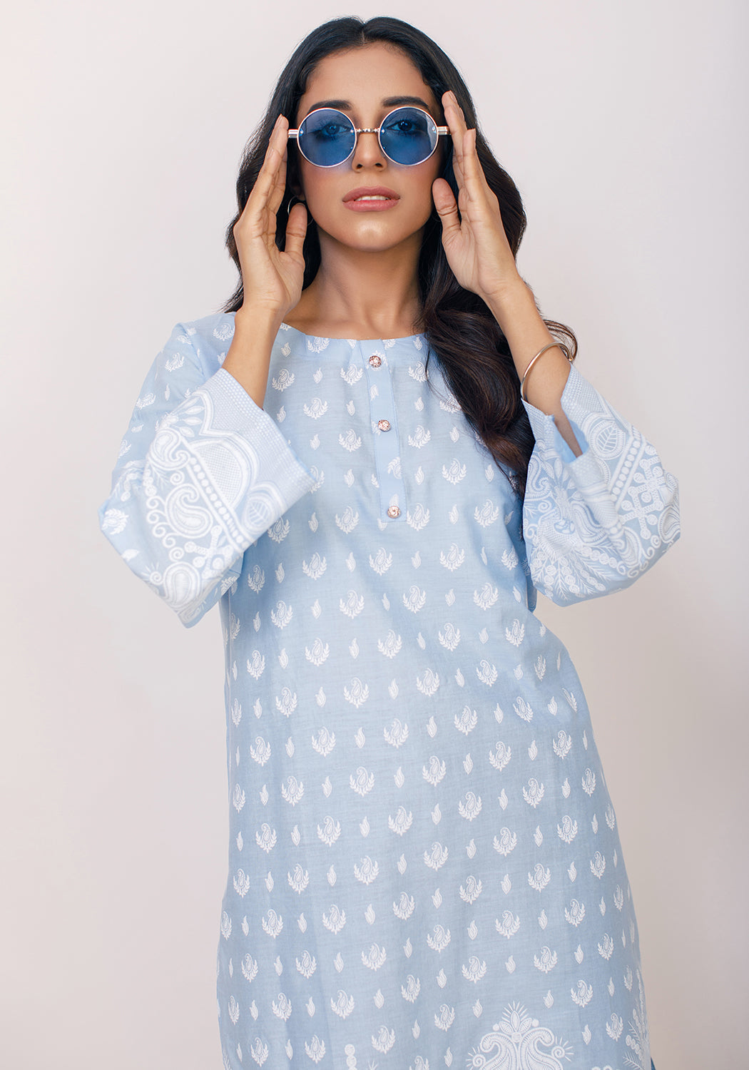 Arzoo Sky Blue Lawn Kurti