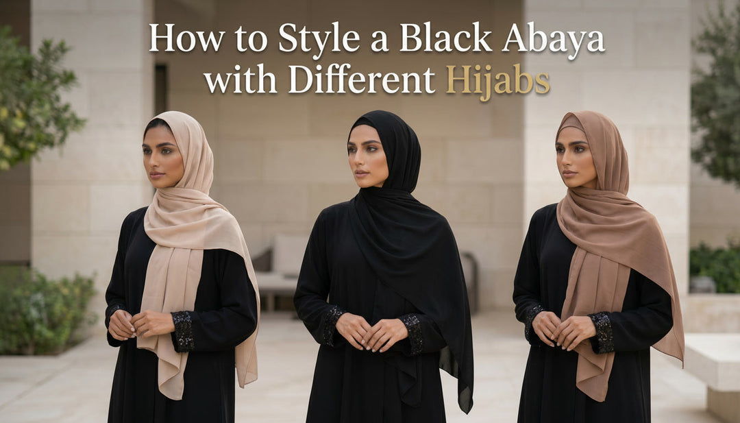 How to Style a Black Abaya with Different Hijabs - black abaya styling in Pakistan