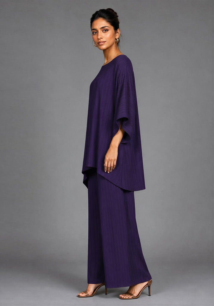 Purple Textured Co-Ord Set