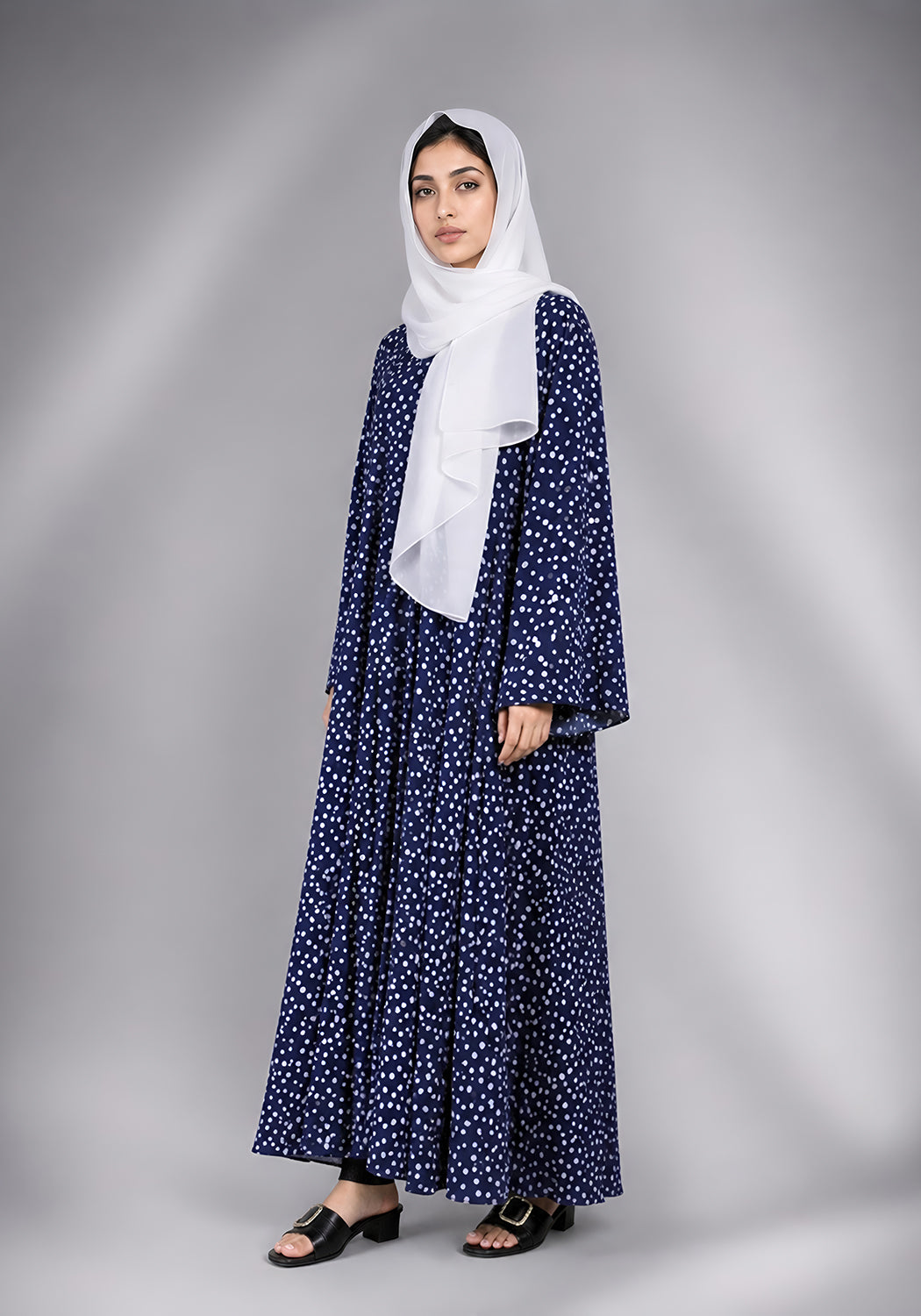 Blue Printed Abaya