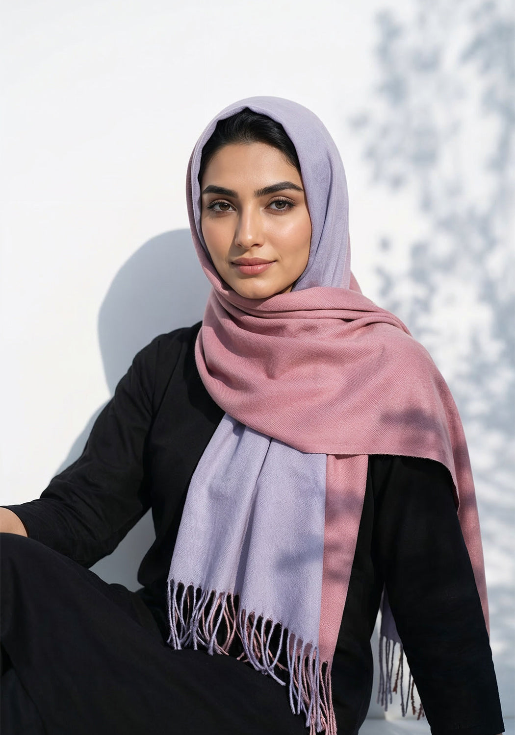 Dual Cashmere Hijab - Pink - Purple