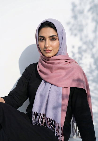 Dual Cashmere Hijab - Pink - Purple