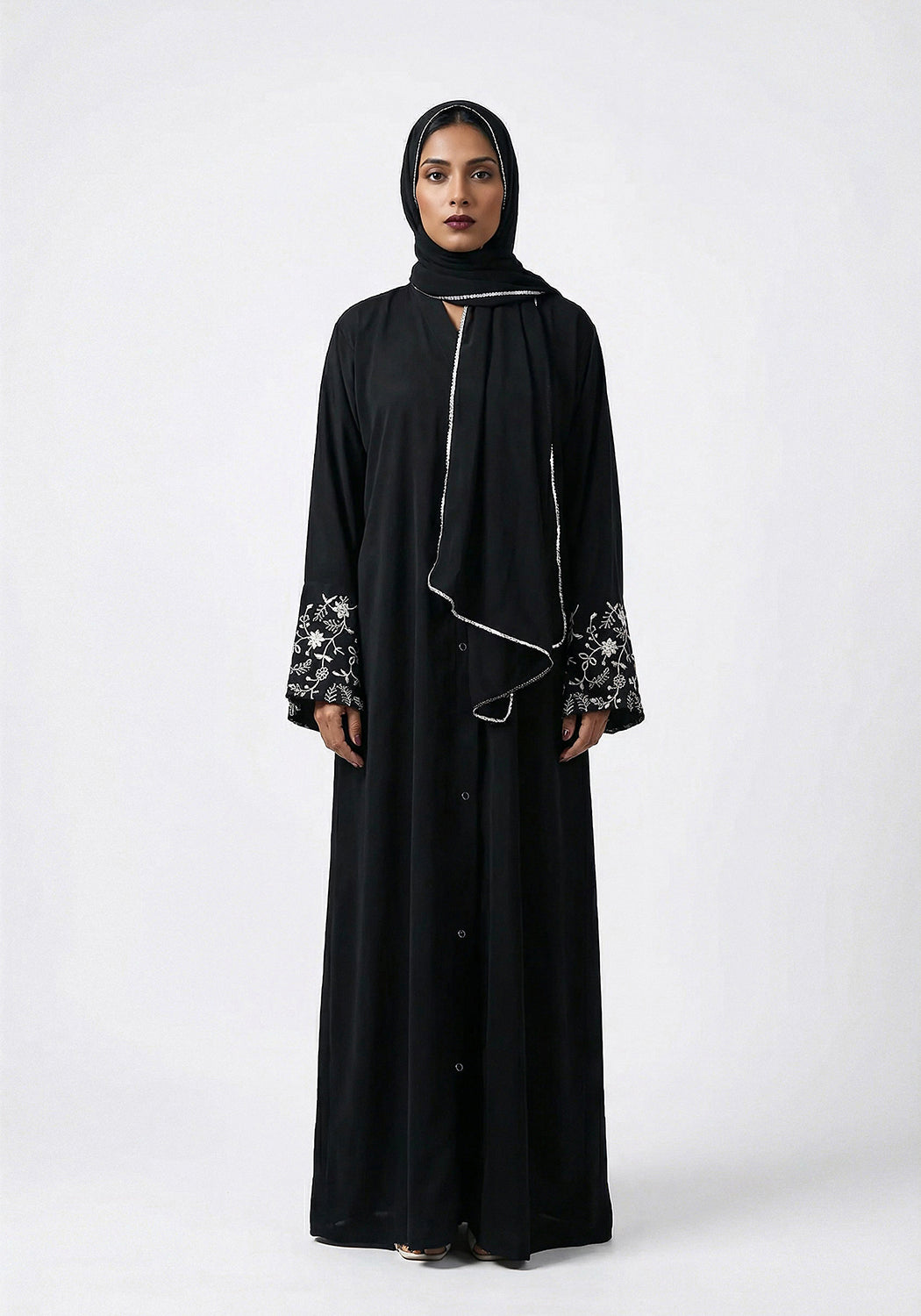 Black Sleeves Embroidery Abaya | The Classic Edits