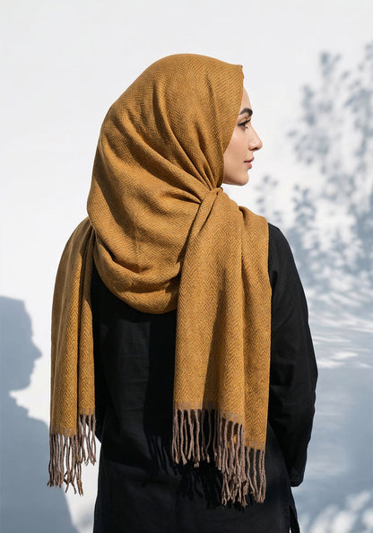 ZigZag Cashmere Hijab - Yellow