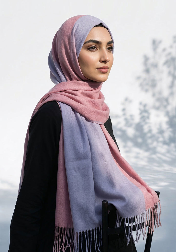 Dual Cashmere Hijab - Pink - Purple