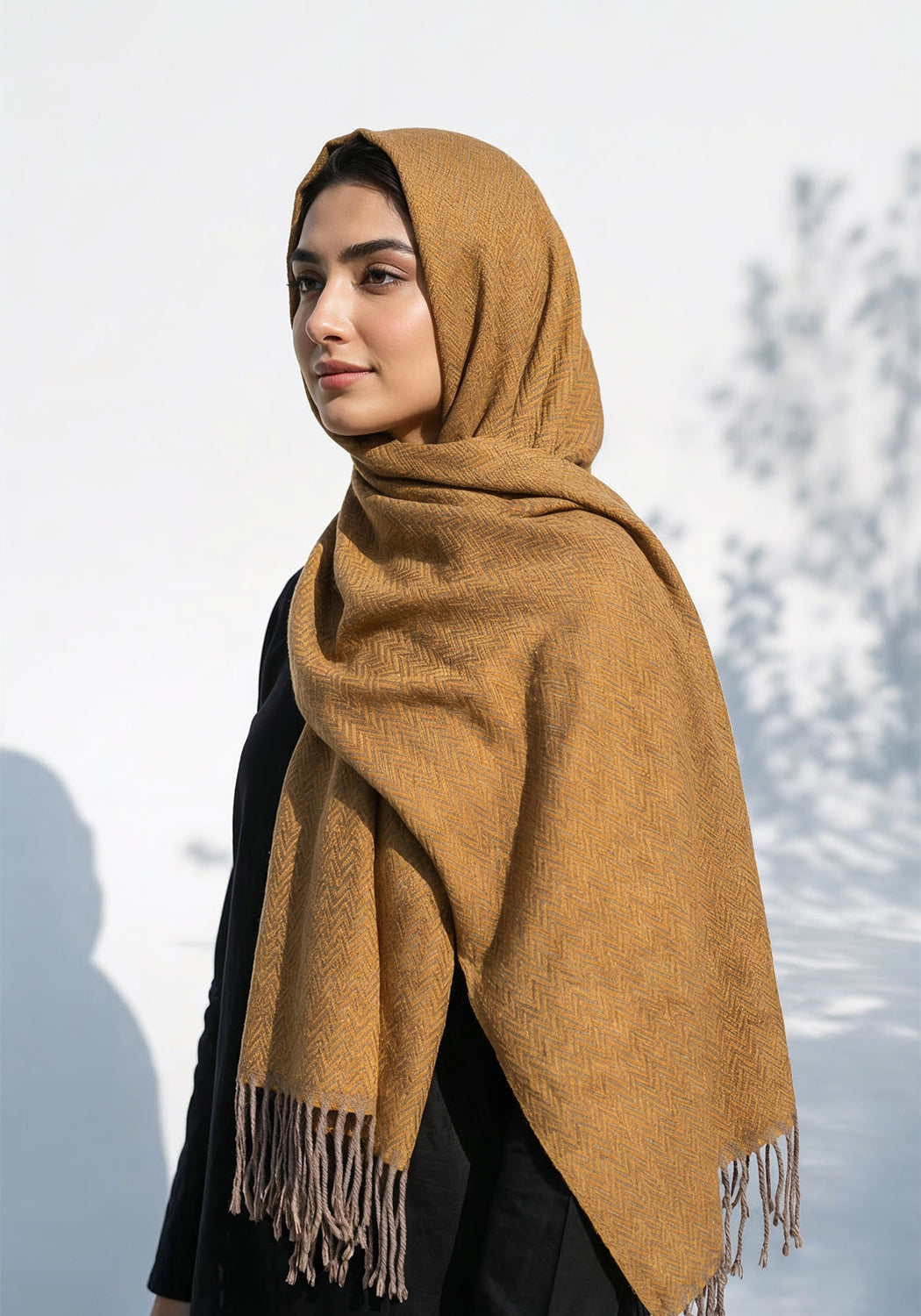 ZigZag Cashmere Hijab - Yellow