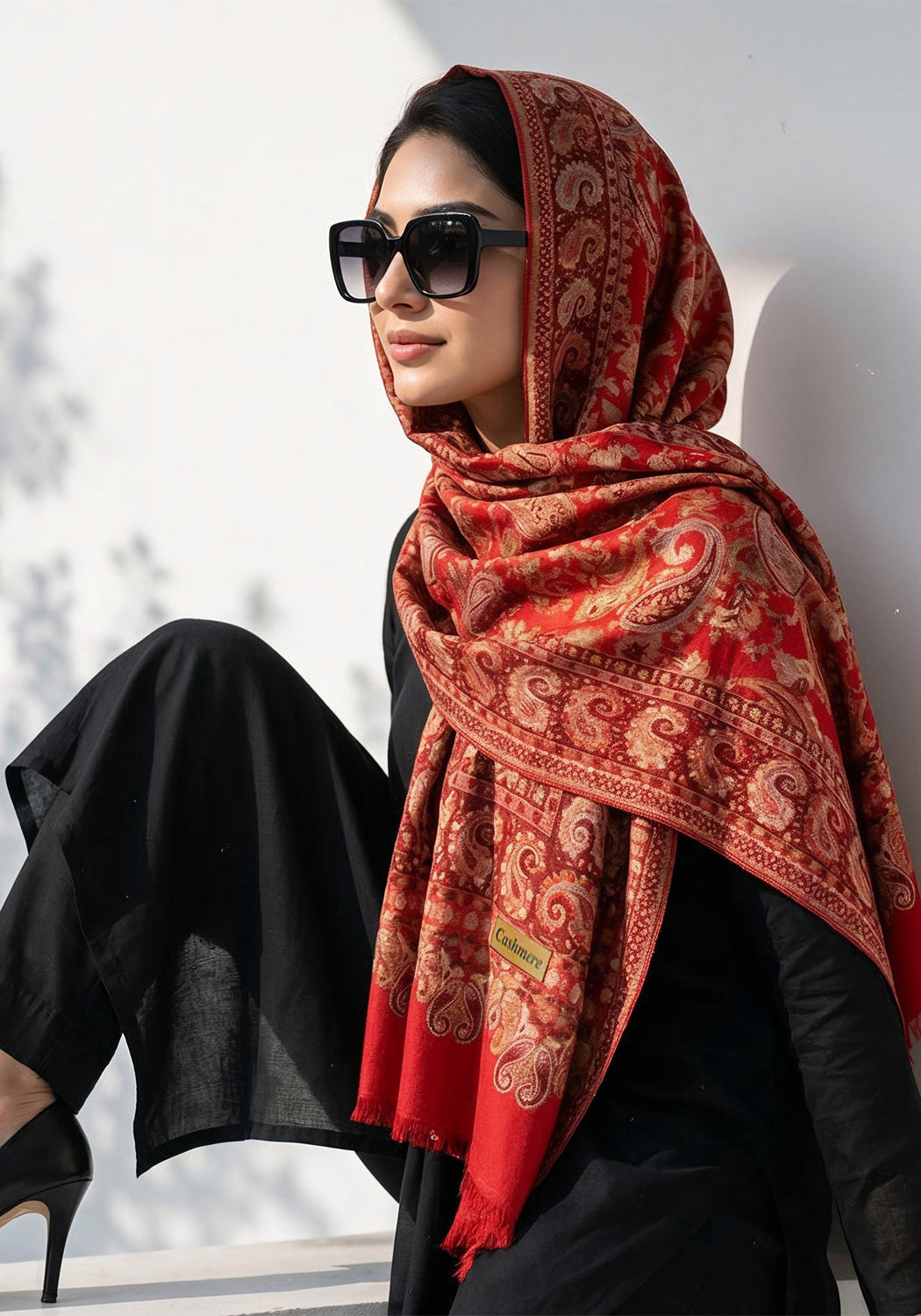 Kani handwoven Hijab - Red