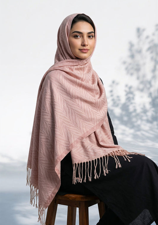 Palm Leaf Cashmere Hijab - Peach