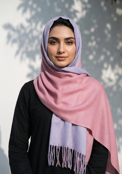 Dual Cashmere Hijab - Pink - Purple