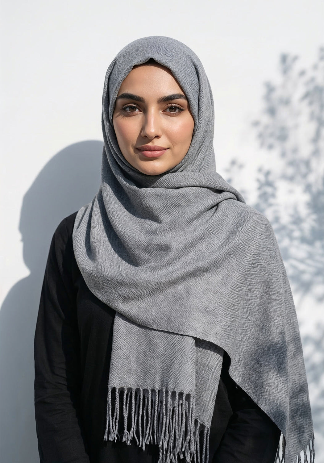 ZigZag Cashmere Hijab - Grey
