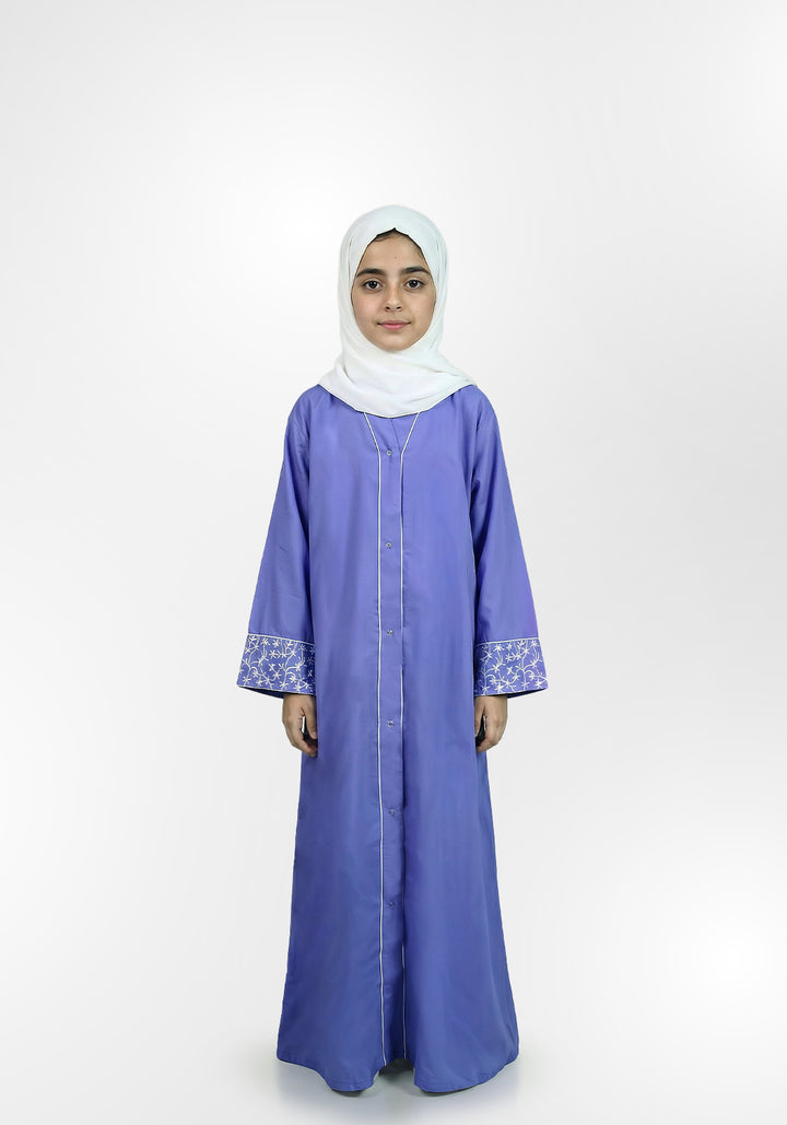 Ferozi Sleeves Embroidery Kids Abaya