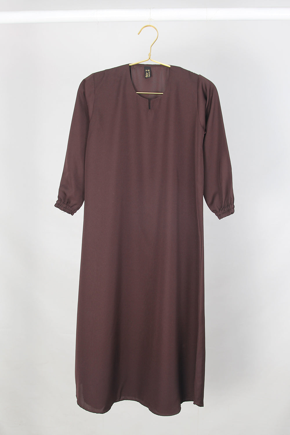 Kids Front Closed Abaya Brown