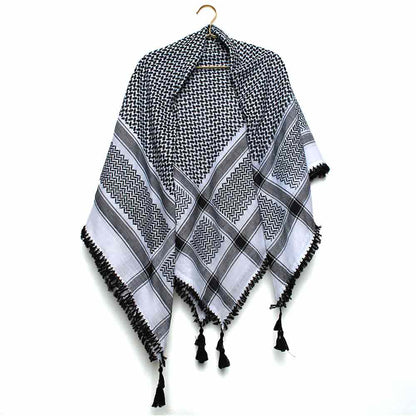 ARAB KEFFIYEH SCARF - NARROW EMBROIDERED WITH TASAL