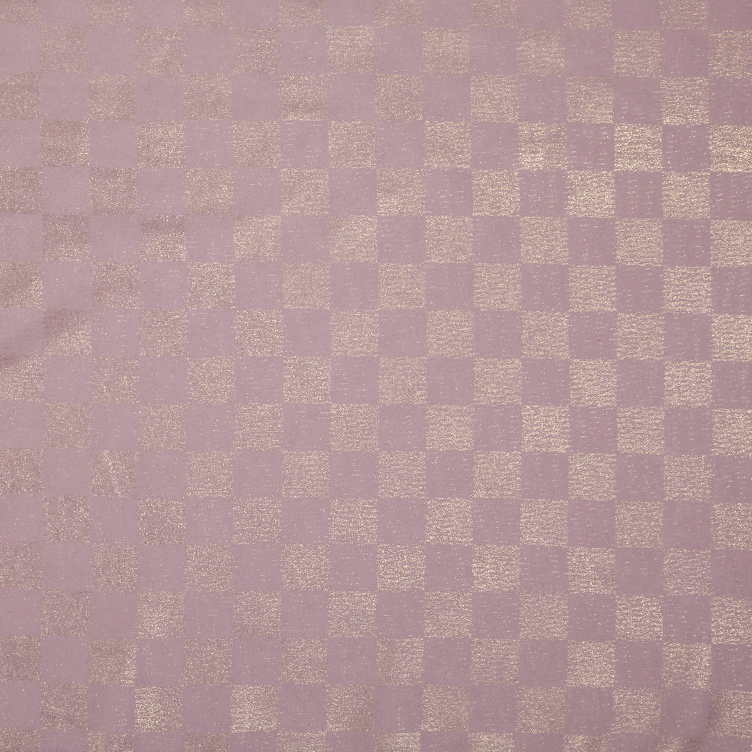 Chiffon Check Foil-Tea Pink