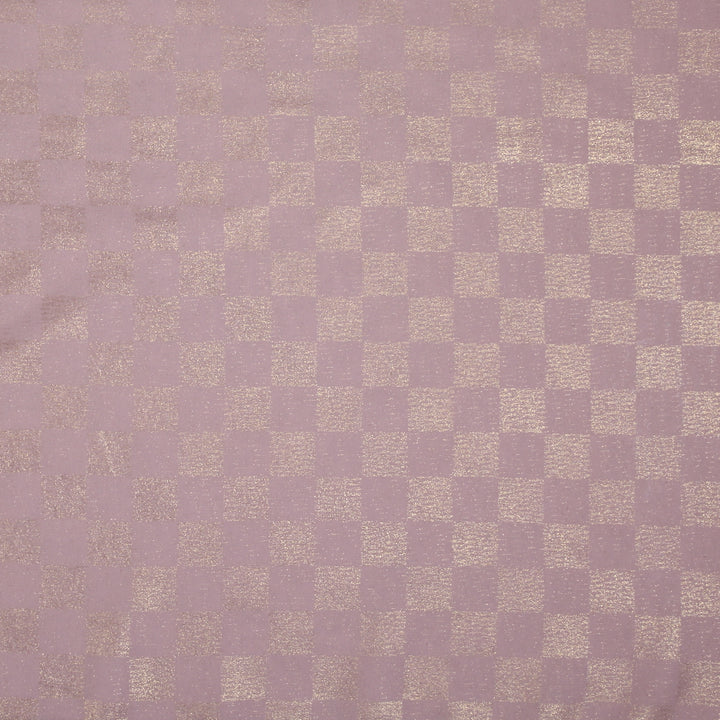 Chiffon Check Foil-Tea Pink