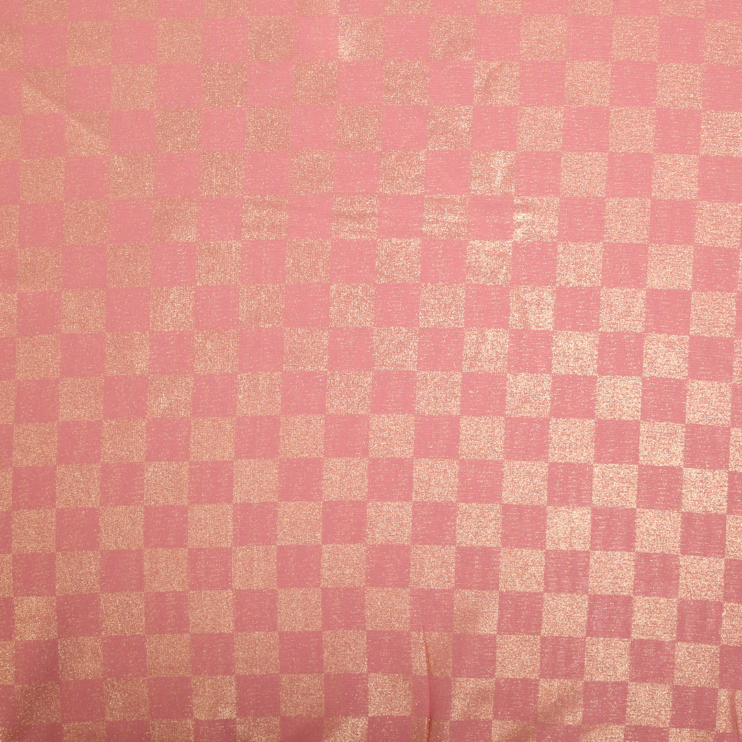 Chiffon Check Foil-Light Pink