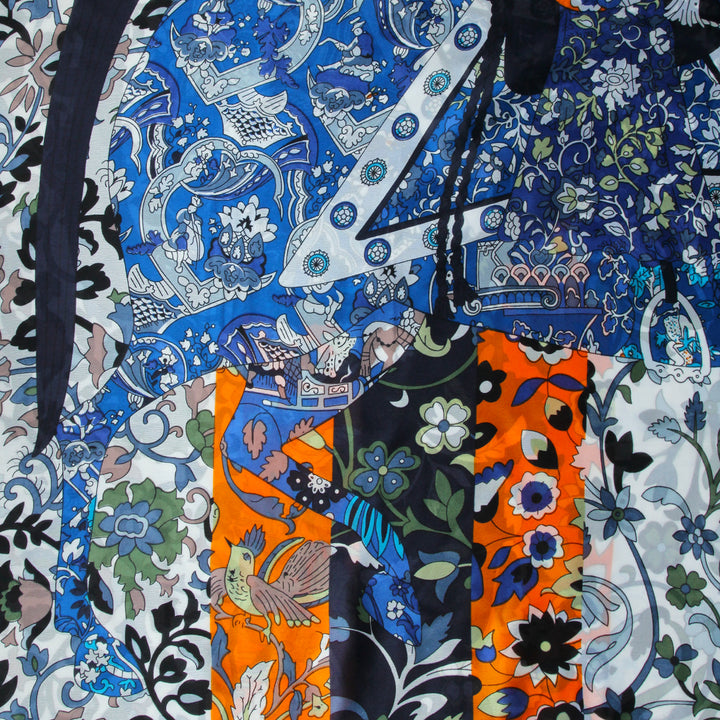 Silk Branded-Navy Blue-Orange