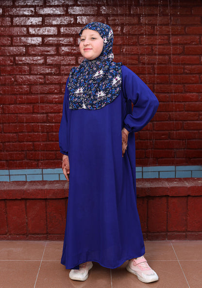 Royal Blue Hoodie Abaya