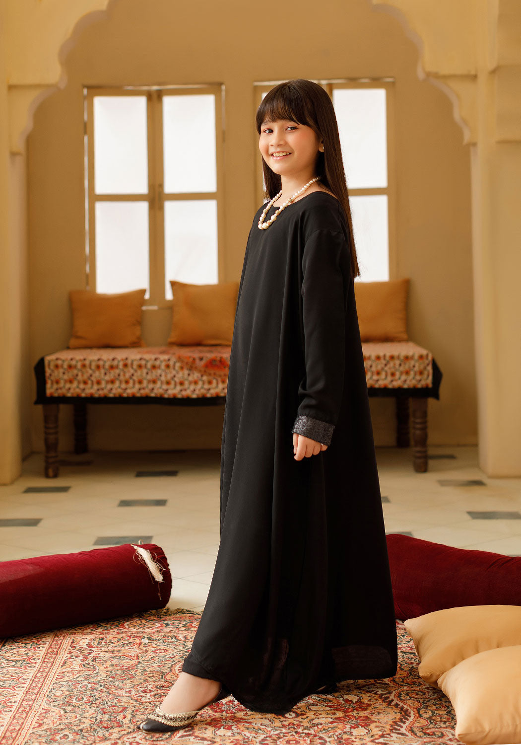 Black Jade Abaya For Kids