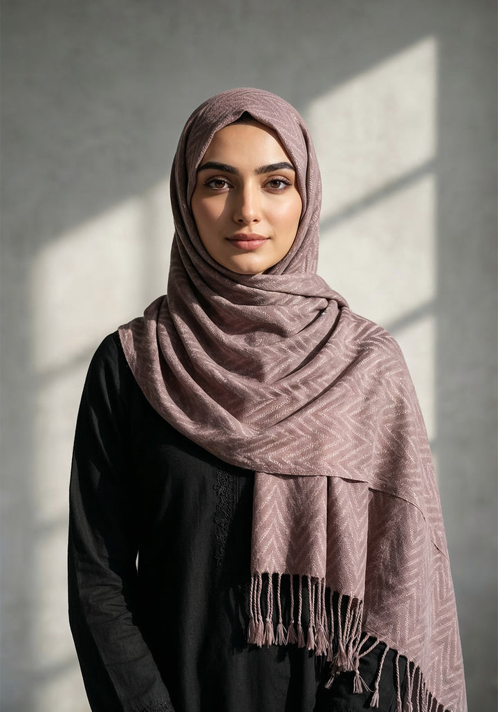 Palm Leaf Cashmere Hijab - Coffee