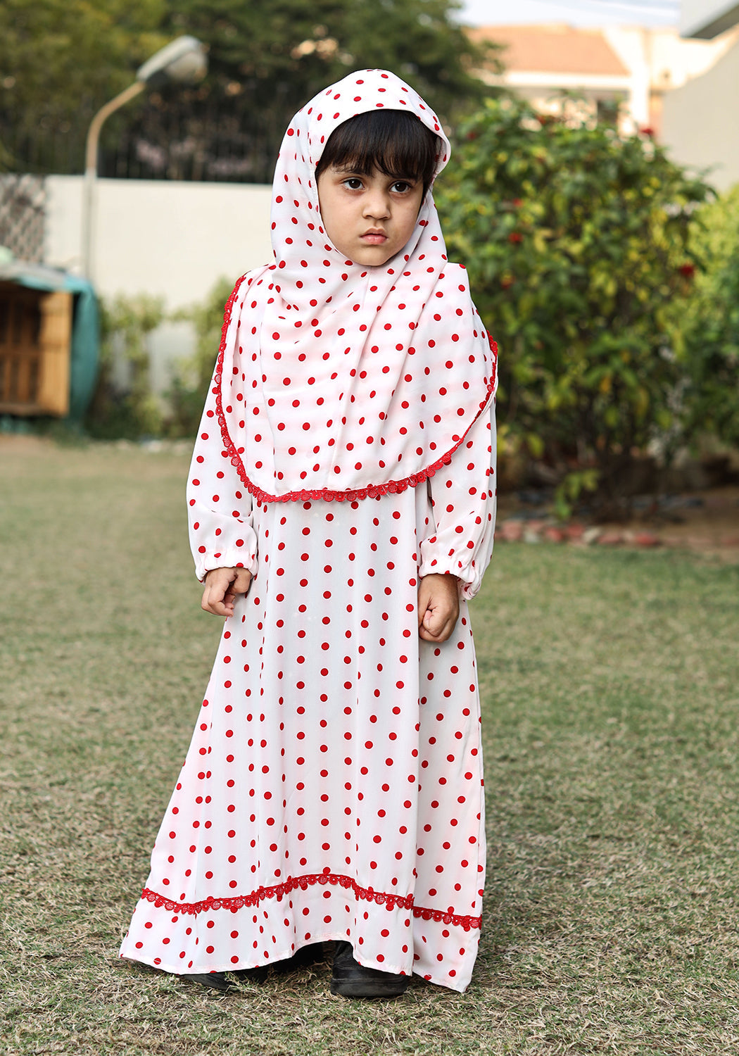 Polka Dot Hoodie Abaya