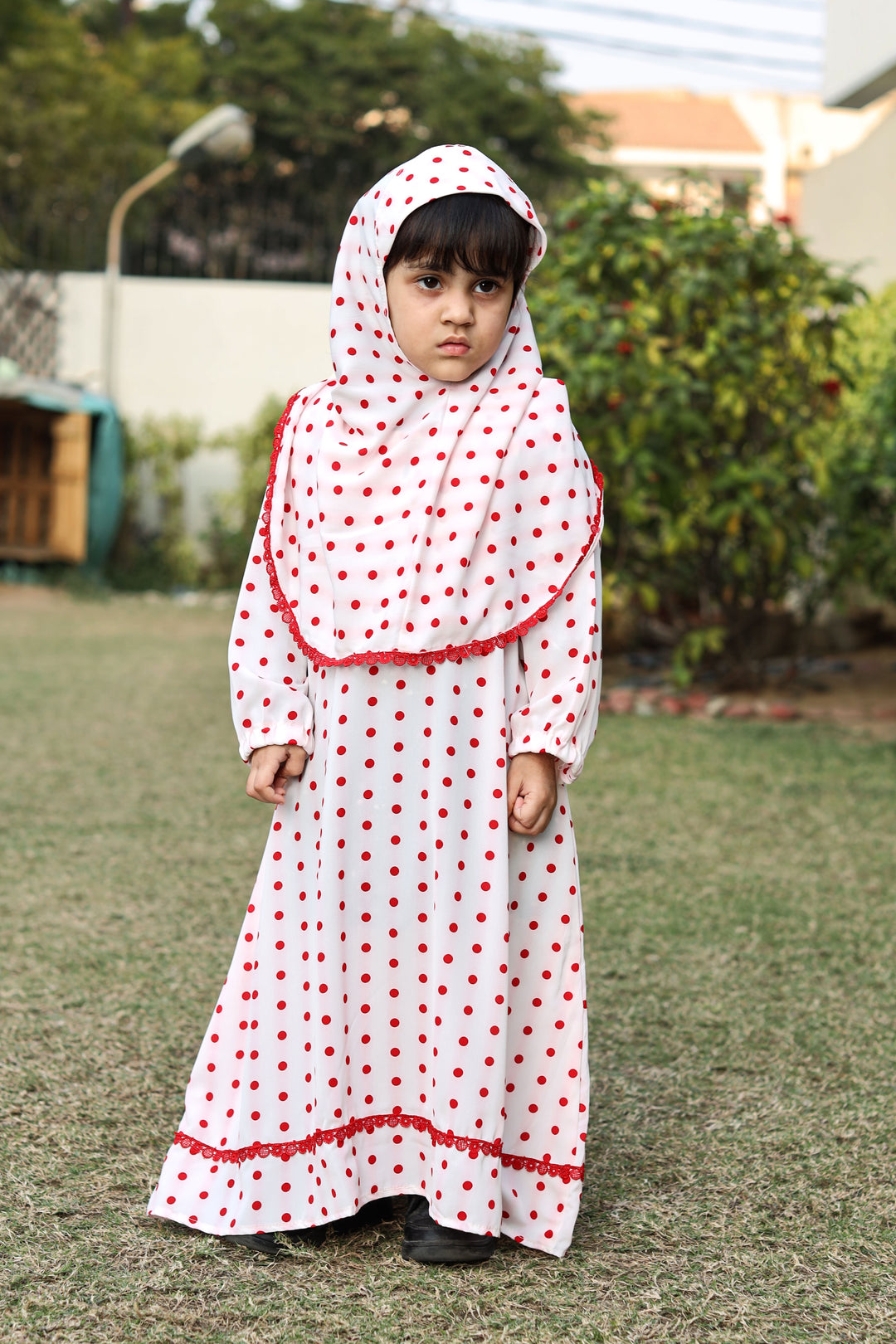 Polka Dot Hoodie Abaya
