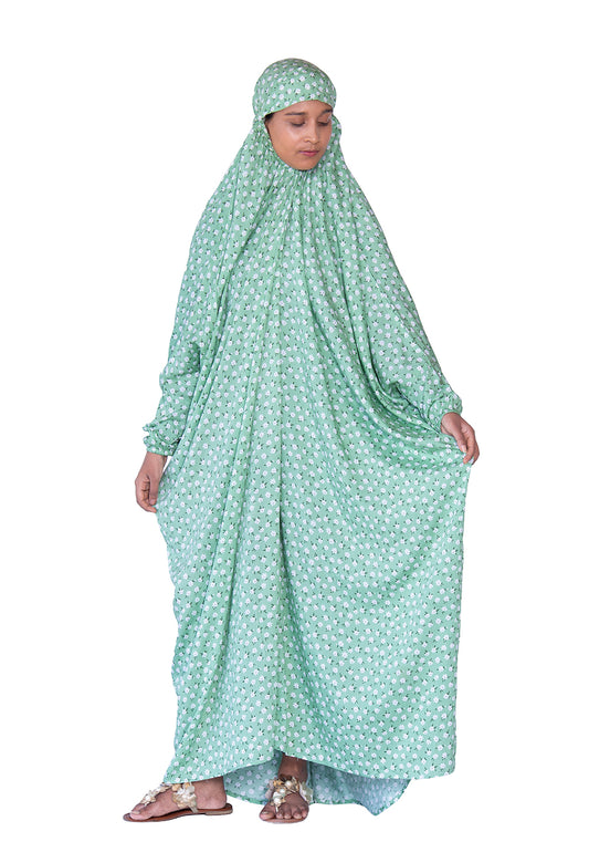 Printed Namaz Chadar - Mint Green