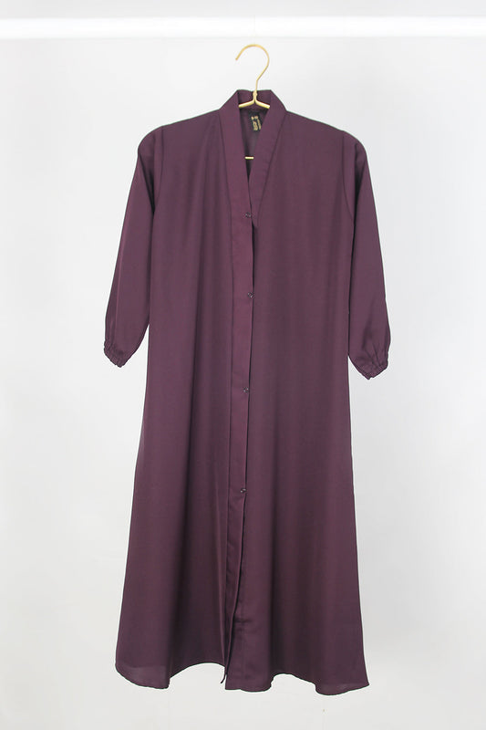 Kids Front Open Abaya Purple