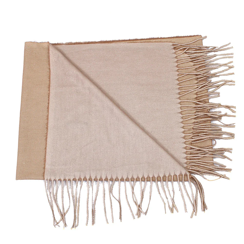 Dual Cashmere Hijab - Sand - Cream