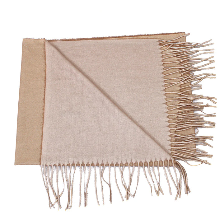 Dual Cashmere Hijab - Sand - Cream
