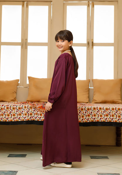 Royal Plum Abaya Kids