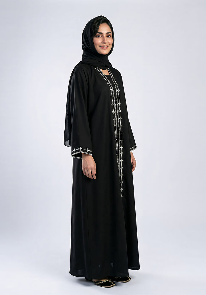 Embroidery Front Open Abaya