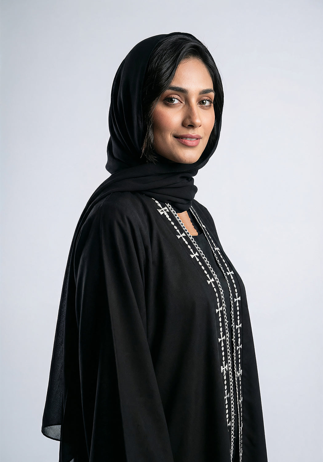 Embroidery Front Open Abaya