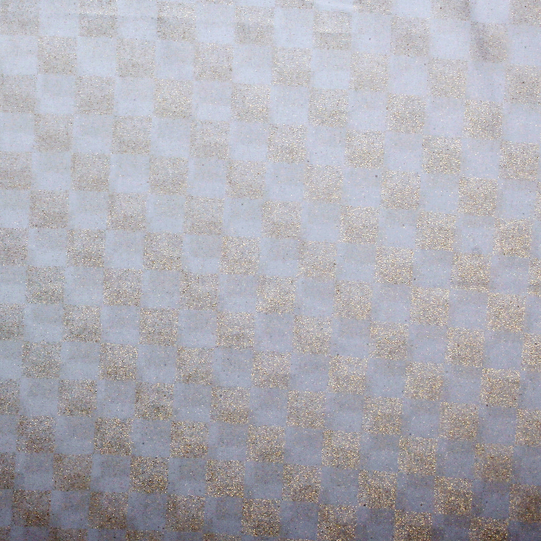 Chiffon Check Foil-White