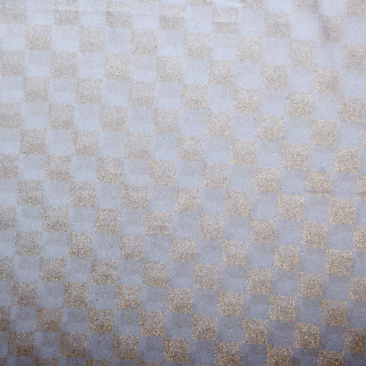 Chiffon Check Foil-White