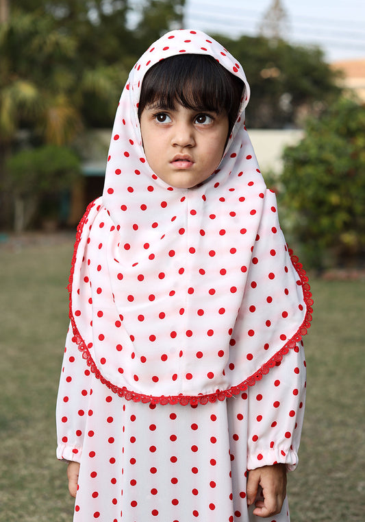 Polka Dot Hoodie Abaya