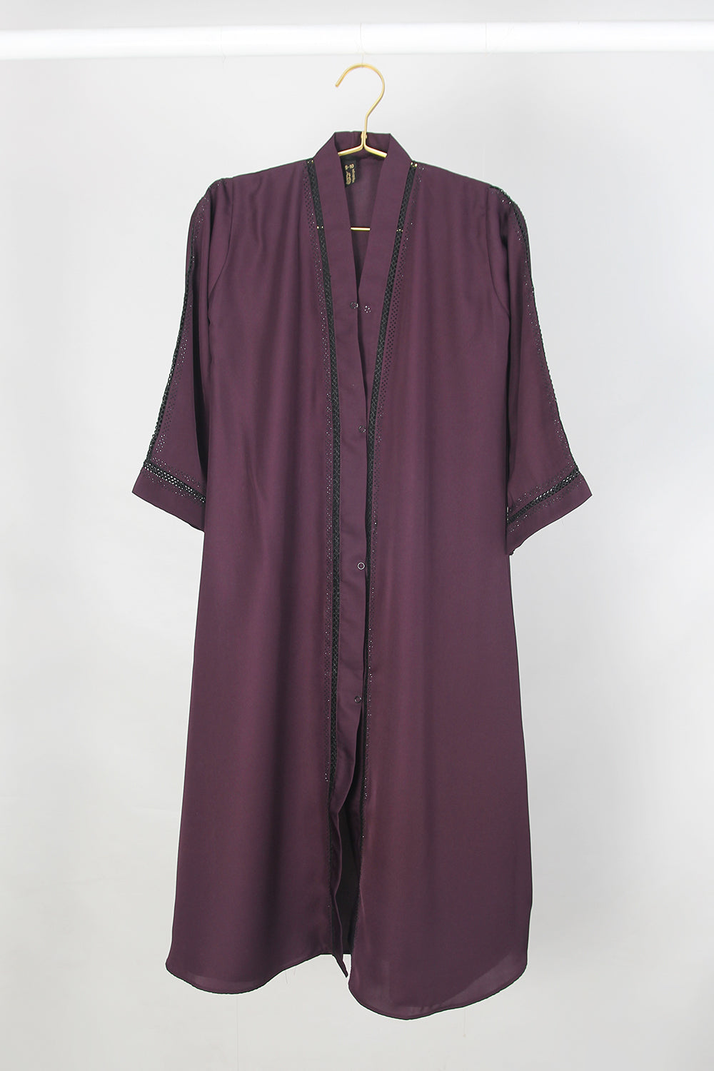 Fancy Kids Front Open Abaya Purple