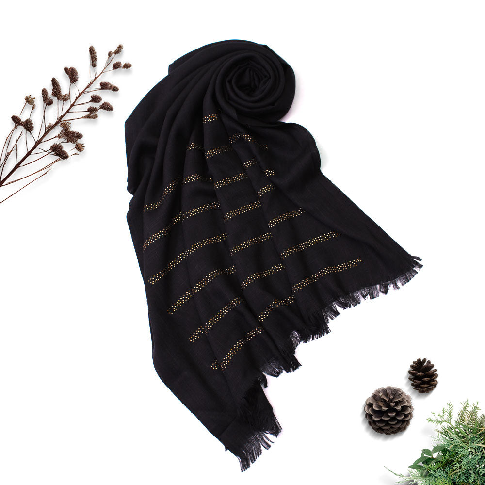 Turkish Stone Hijab - Black