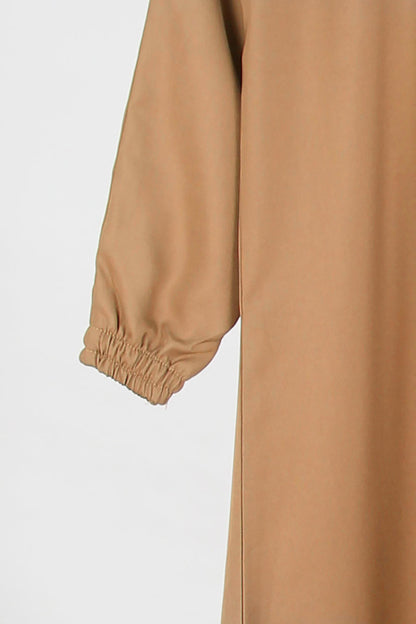 KIDS FRONT CLOSED Abaya Camel