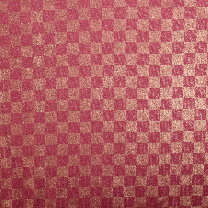 Chiffon Check Foil-Pink