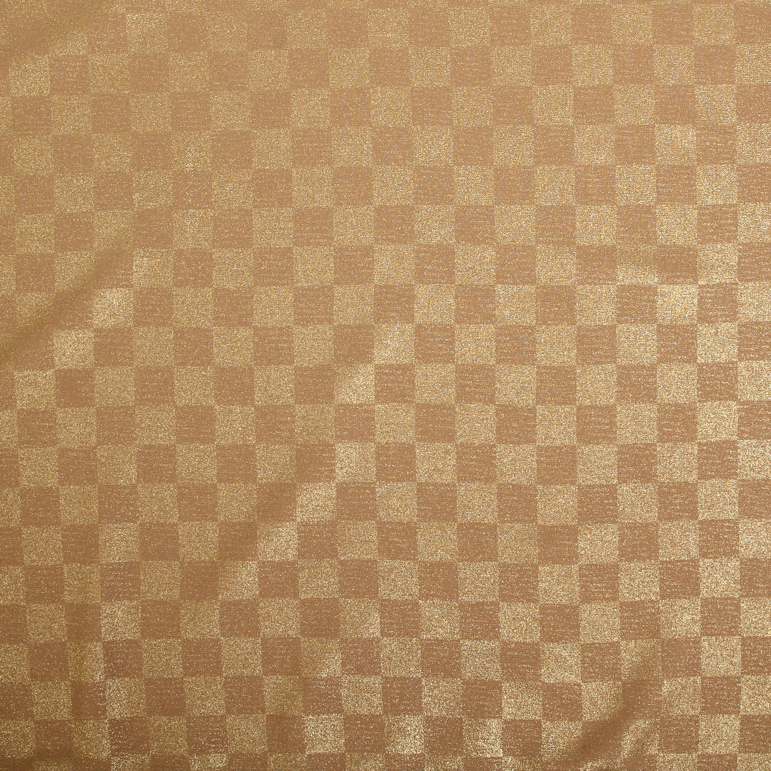 Chiffon Check Foil-Camel