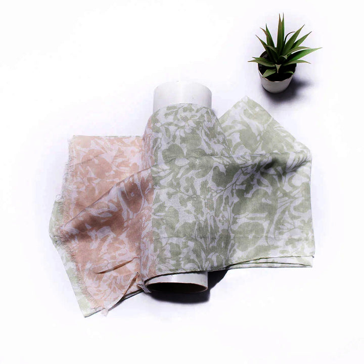 Ainaz Polyester Hijab - Green and Cream