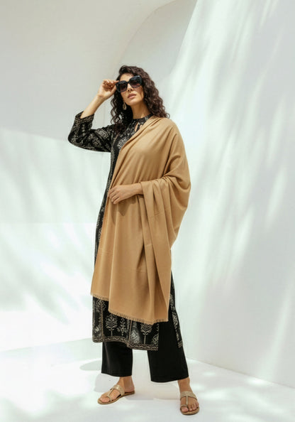 Woolen Cashmere Shawl-Golden