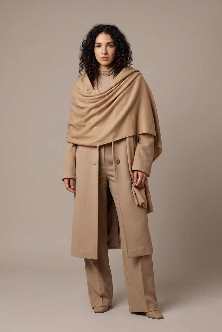 Woolen Cashmere Shawl-Golden