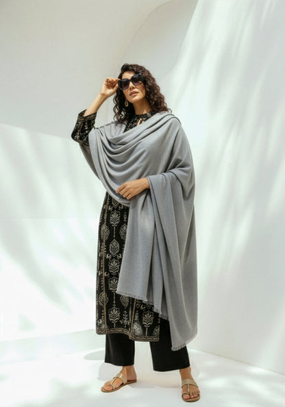 Woolen Cashmere Shawl-Grey